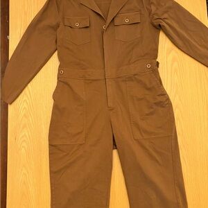 Women's Brown Utility Jumpsuit Designer